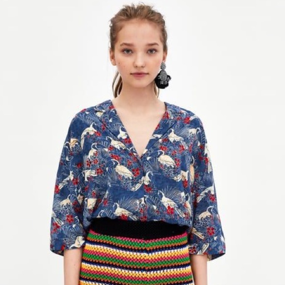 Zara Tucan Print Shirt